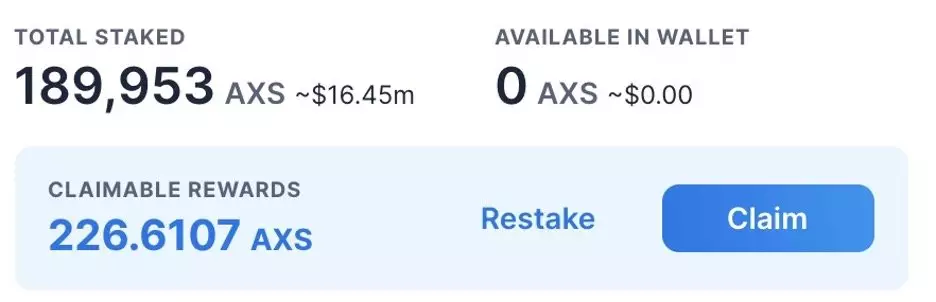 AXS Staking