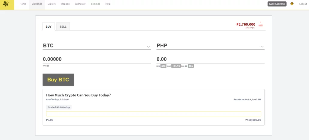 BloomX Exchange Tab