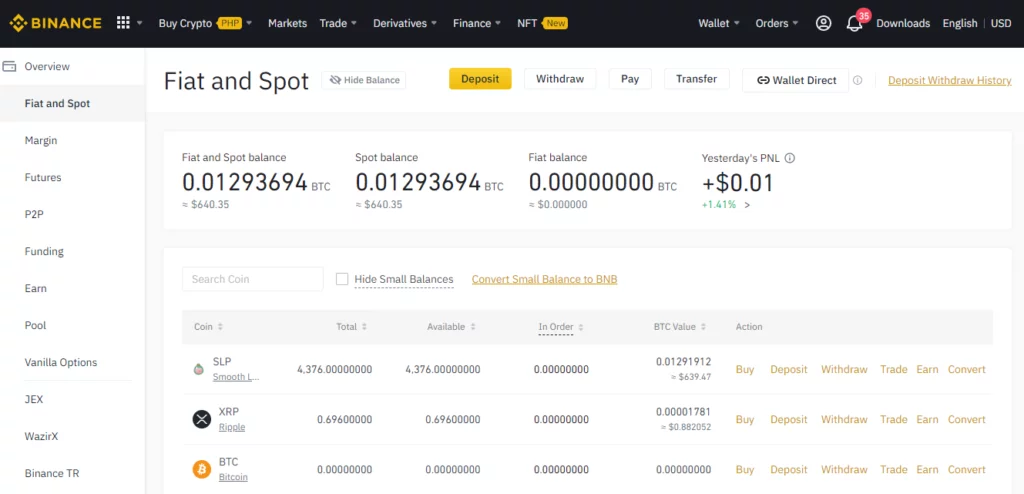 Trade SLP to USDT