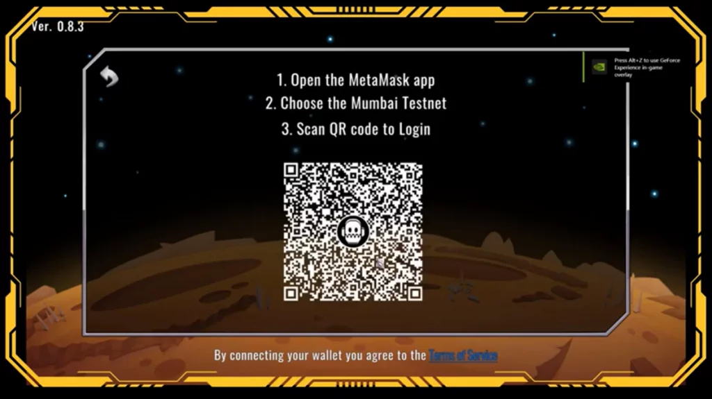 Game log in via QR code