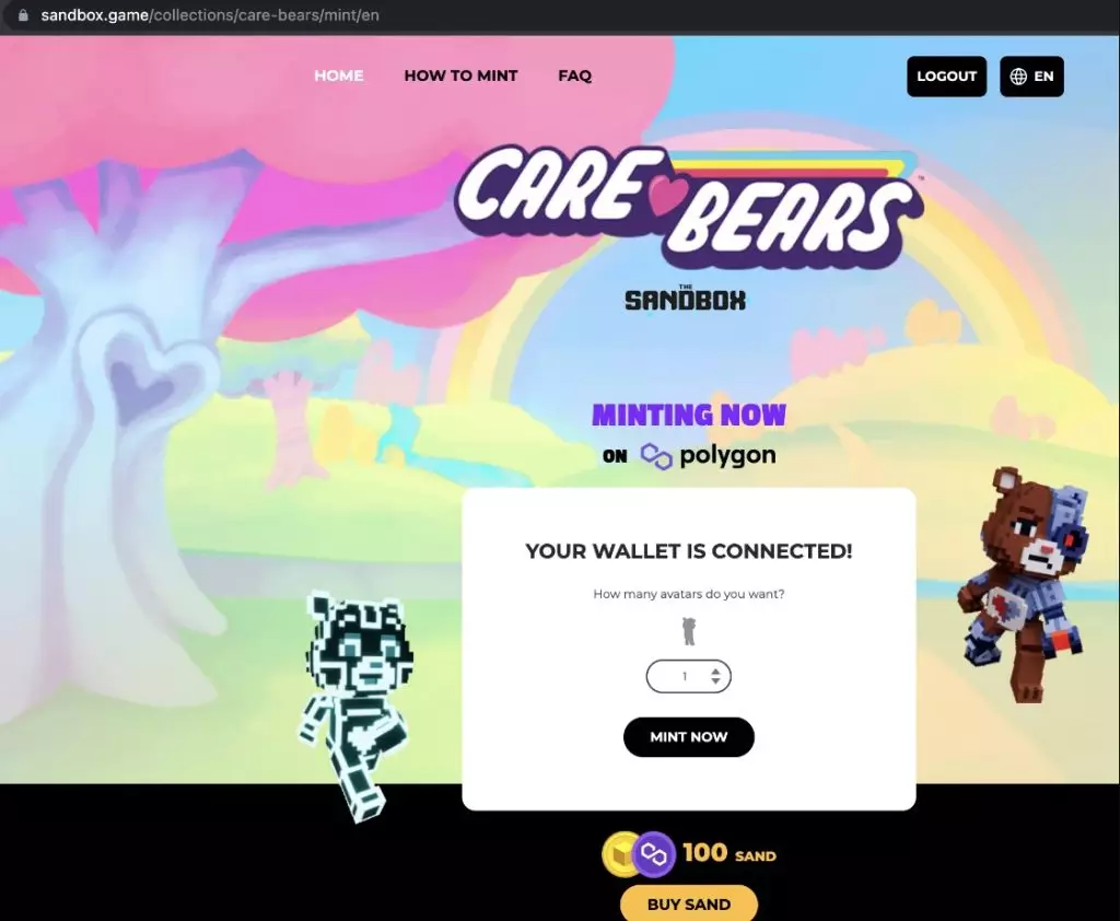 The Sandbox Game - Care Bears Avatars coming to the metaverse