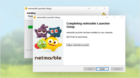 Download the installation file from the official PC download link to install the Netmarble Launcher.