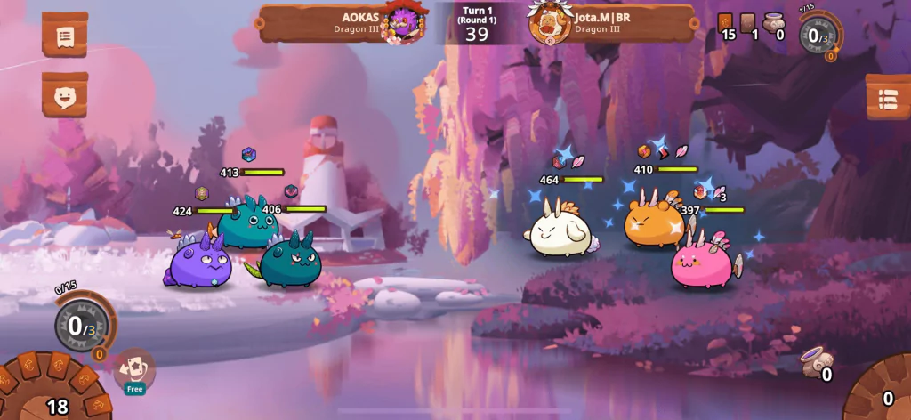 Screenshot of Valentine's theme of Axie Infinity