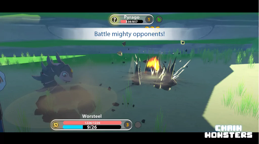 Chainmonsters battle UI