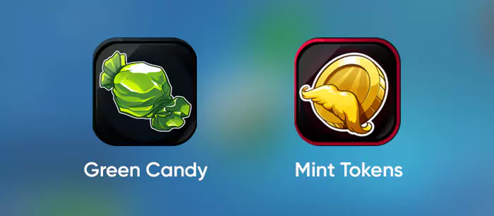 Green Candy and Mint Tokens NFTs in Chainmonsters