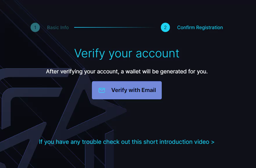 Verify your account with email