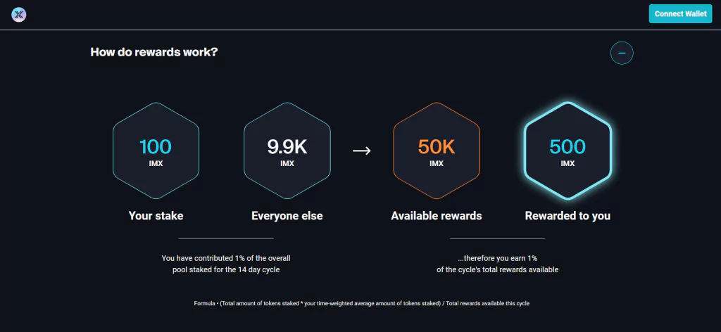 How rewards work in $IMX staking