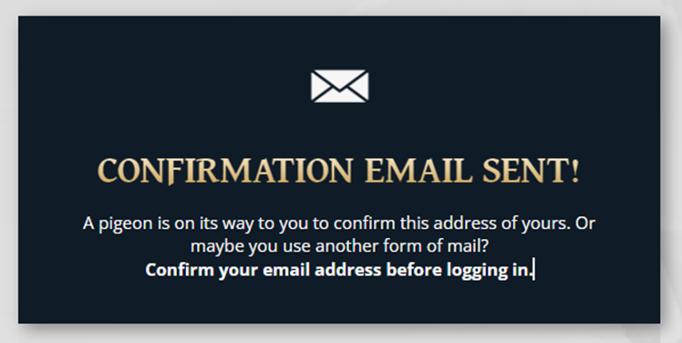 Confirmation email 