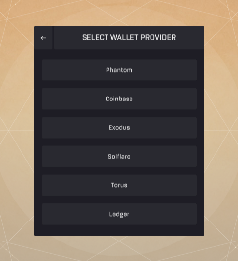 Select wallet provider