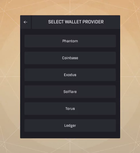 Select wallet provider